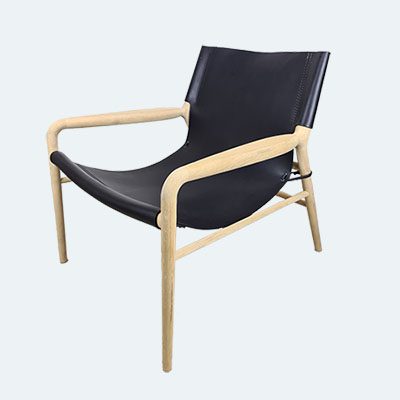 Dennis Marquart chair. American oak and black leather
