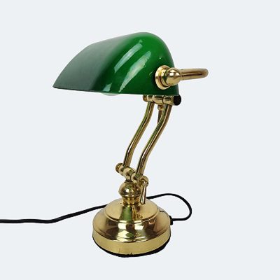Bankers Desk Lamp with green glass shade
